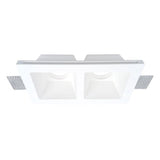 Support Spot Double GU10 LED Carré Blanc 215x118mm