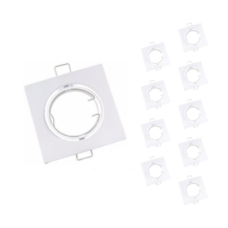 Support Spot Carré Orientable Blanc - Pack de 10