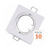 Support Spot Carré Orientable Blanc - Pack de 10
