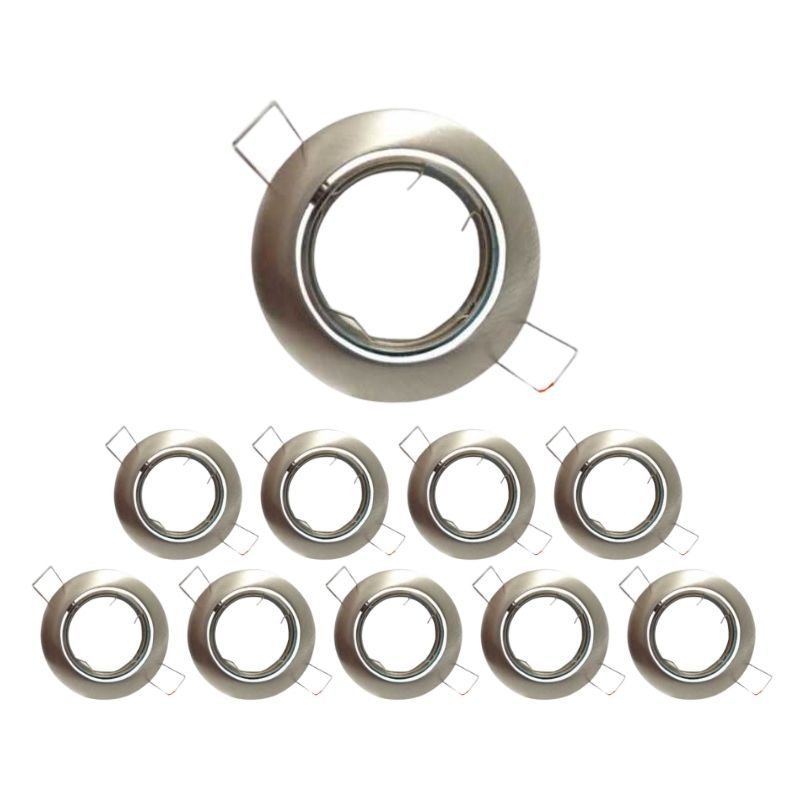 Support Spot Encastrable GU10 LED Orientable Rond (Pack de 10)