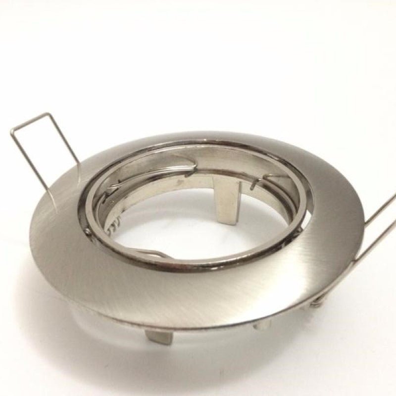 Support Spot Encastrable GU10 LED Orientable Rond Inox - Pack de 10