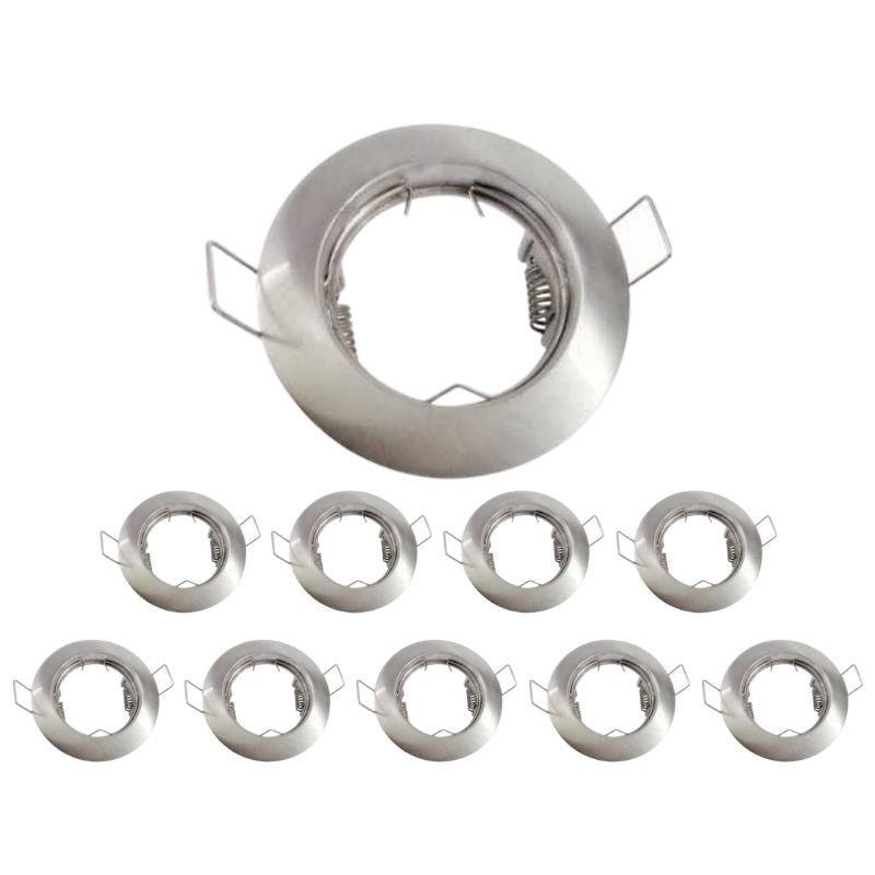 Support Spot Encastrable GU10 Rond en Acier (Pack de 10)