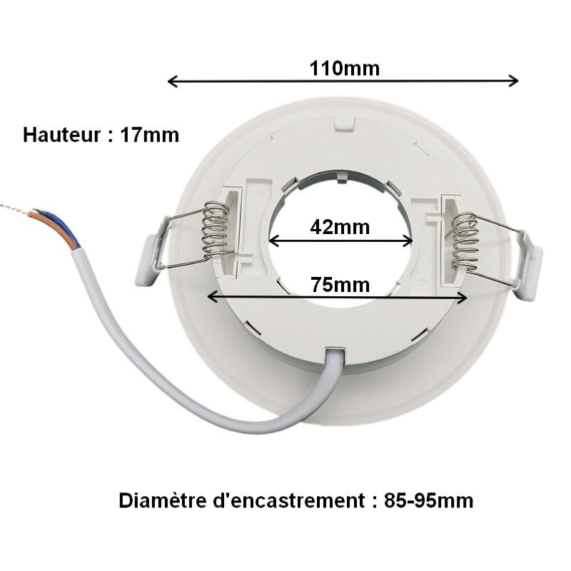 Support Spot Encastrable GX53 LED Rond BLANC (Pack de 10)