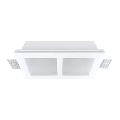 Support Spot GU10 Double LED Carré Blanc ø215mm + vitres opaques