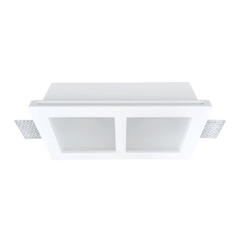Support Spot GU10 Double LED Carré Blanc ø215mm + vitres opaques - Silamp France