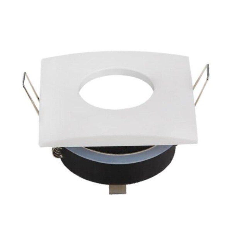 Support Spot GU10 IP65 Carré 82mm Blanc