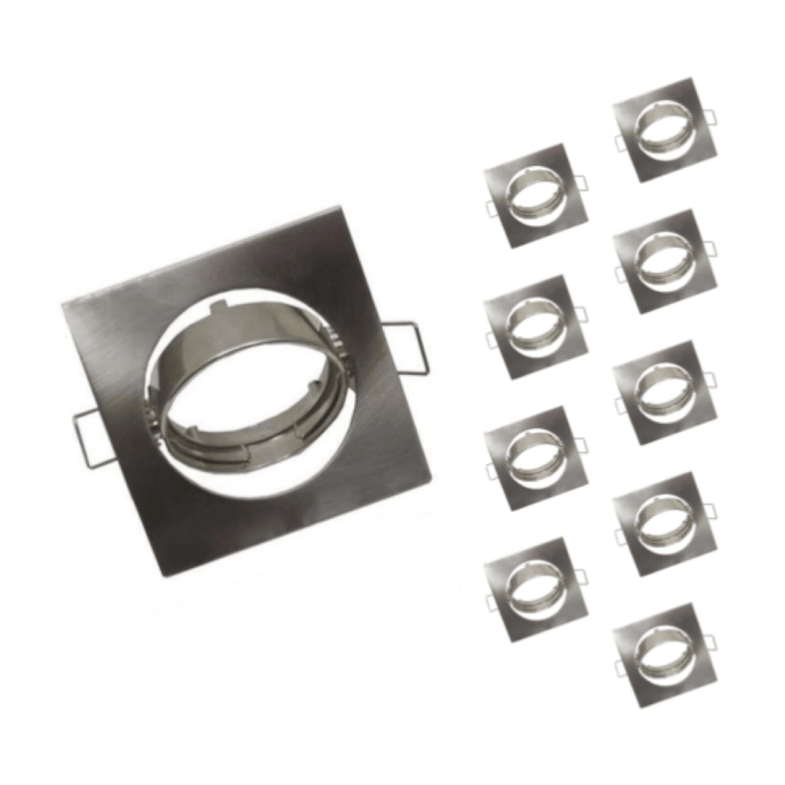 Support Spot Carré Orientable Inox - Pack de 10