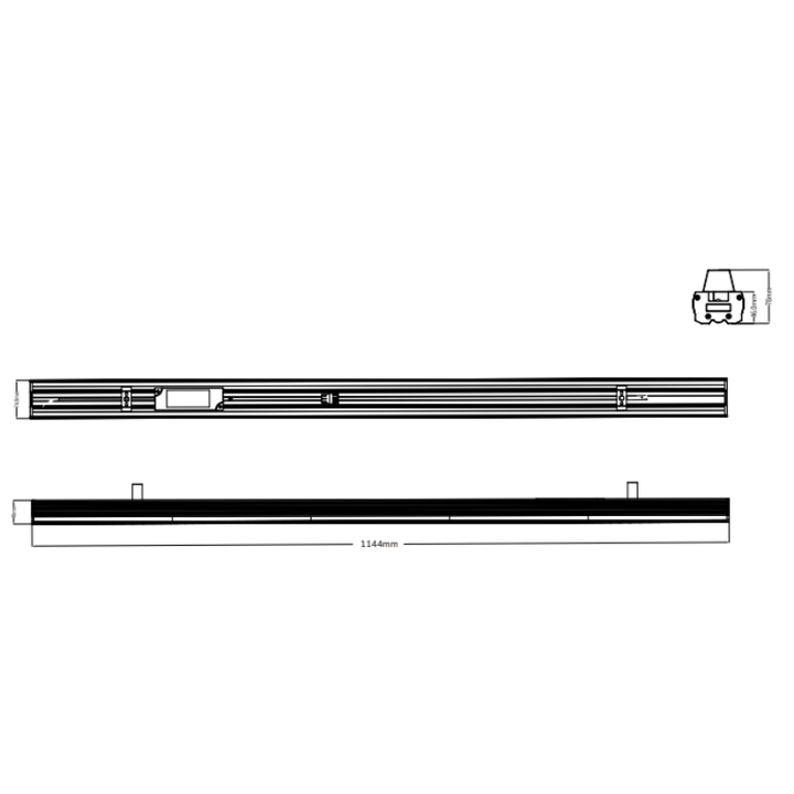 Suspension Linéaire LED 120cm 40W 130lm/W Interconnectable CCT Noir - 3000K/4200K/6400K(Pack de 10)