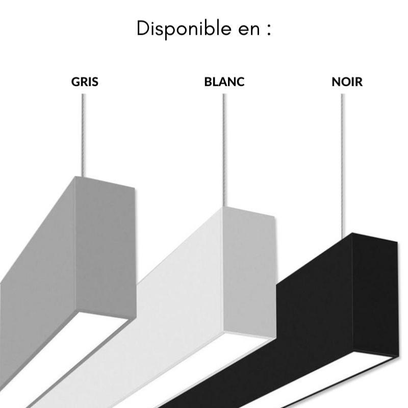 Suspension Linéaire LED 120cm 40W Interconnectable Gris