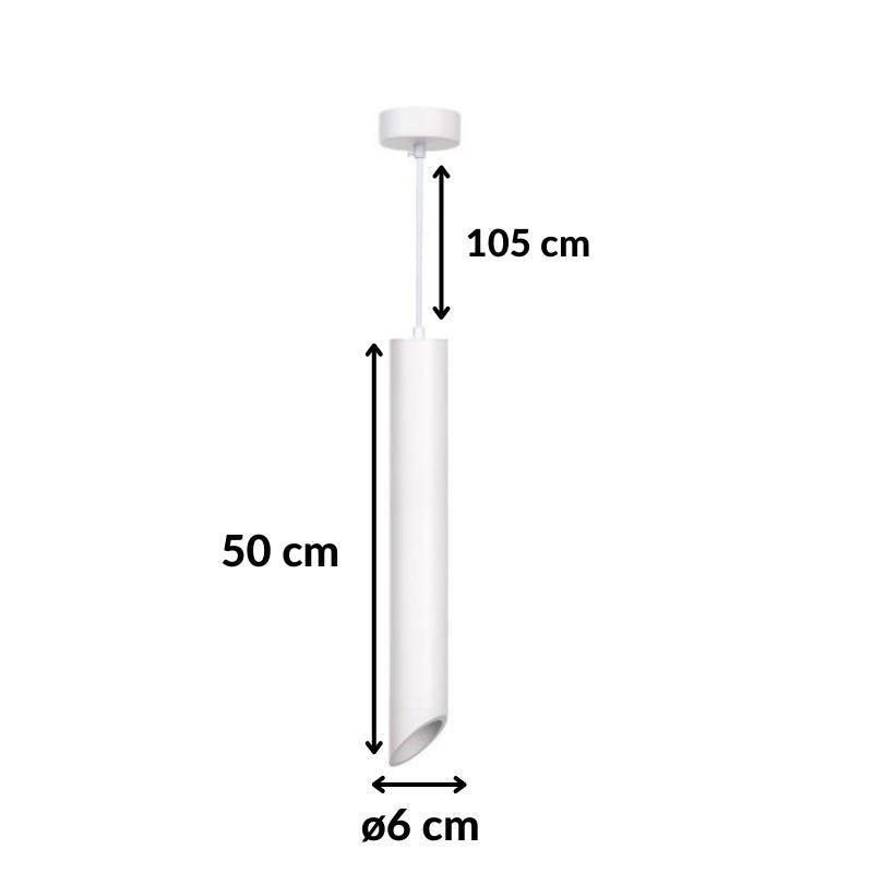 Suspension Luminaire Biseautée GU10 IP20 50cm Blanc