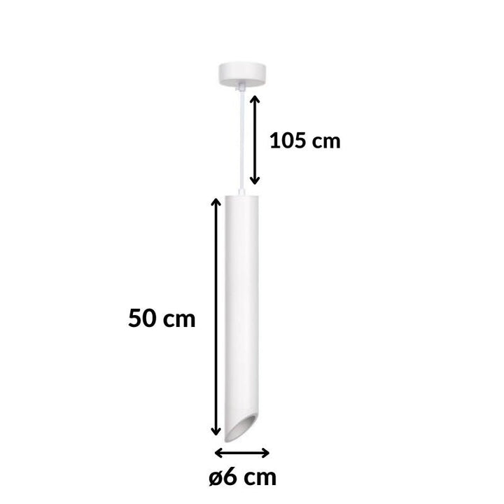 Suspension Luminaire Biseautée GU10 IP20 50cm Blanc