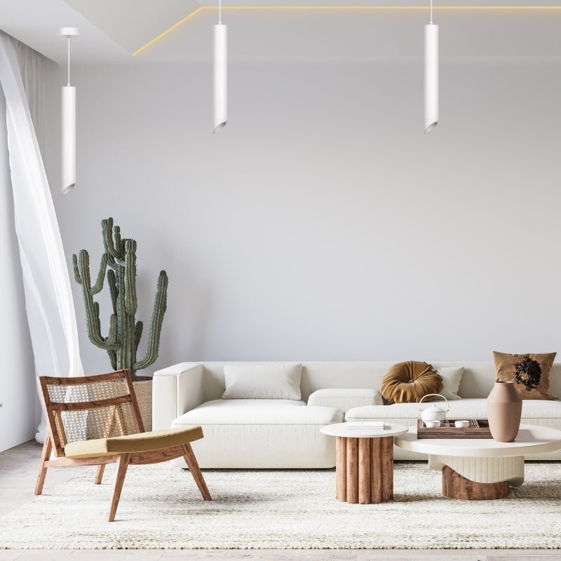 Suspension Luminaire Biseautée GU10 IP20 50cm Blanc