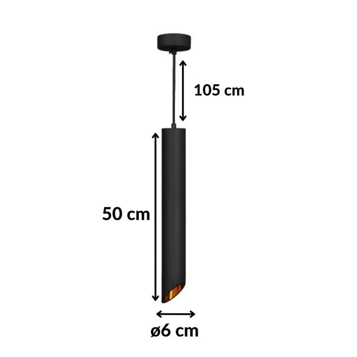 Suspension Luminaire Biseautée GU10 IP20 50cm Noir et Or