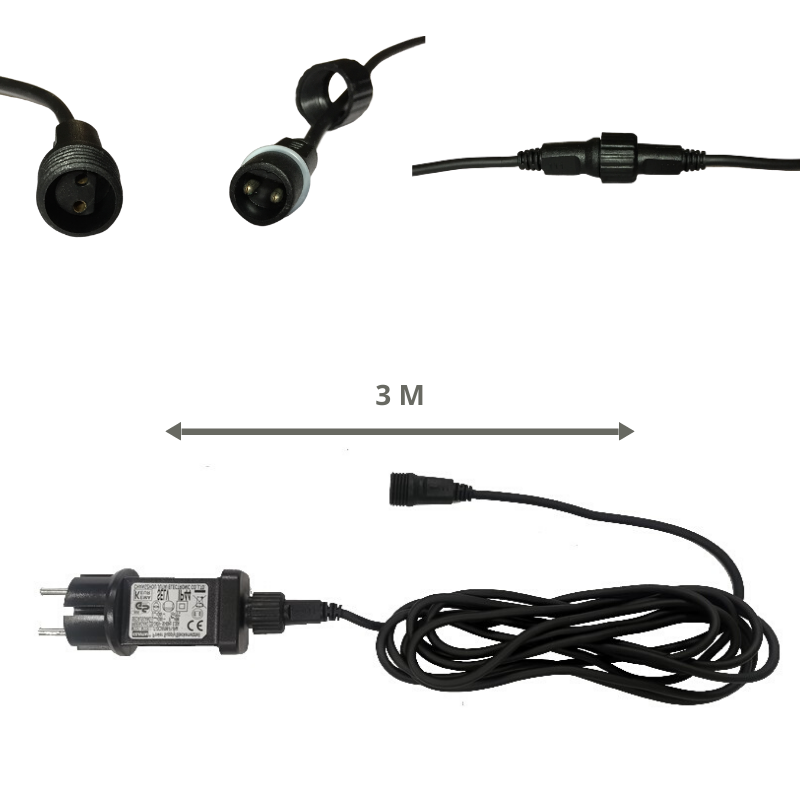 Guinguette LED-Girlande 8M 10 Stück IP65 3W mit Kabel