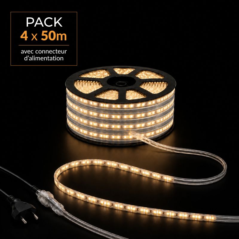 Ruban LED Tunnel 200M 2835 220V AC 9W/m IP65 120 LED/m - Silumen