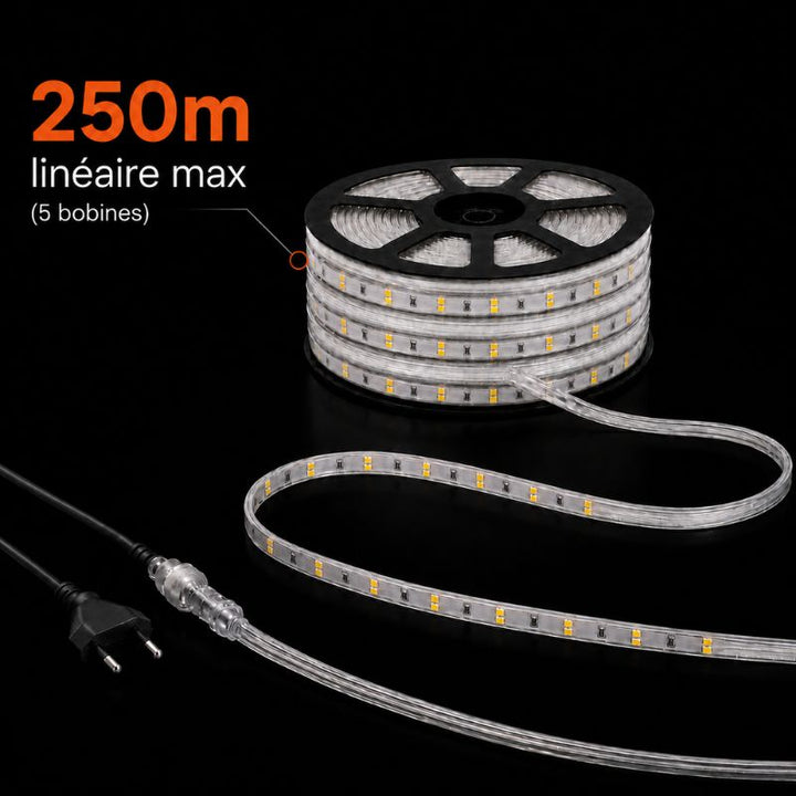 Ruban LED Tunnel 100M 2835 220V AC 9W/m IP65 120 LED/m - Silumen