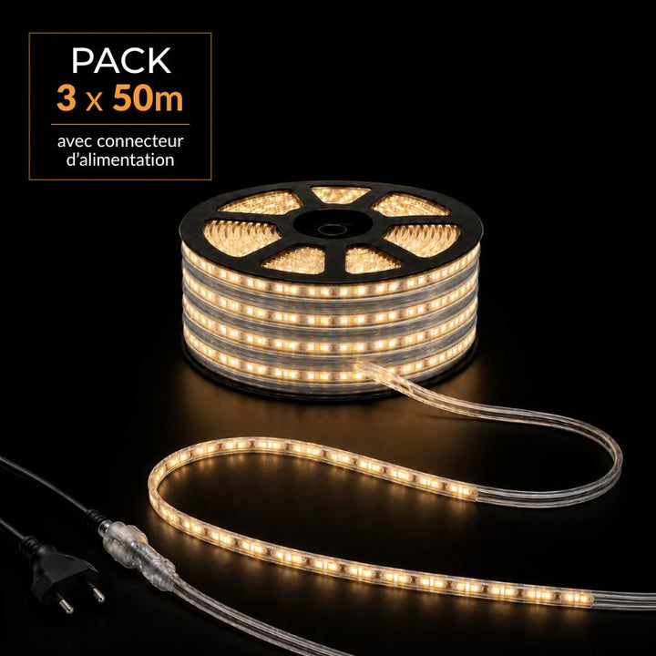Ruban LED Tunnel 150M 2835 220V AC 9W/m IP65 120 LED/m - Silumen