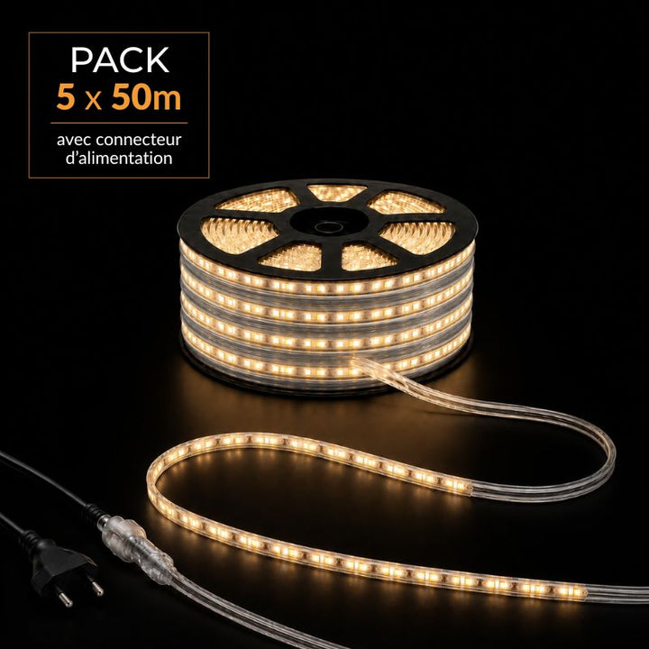 Ruban LED Tunnel 250M 2835 220V AC 9W/m IP65 120 LED/m - Silumen