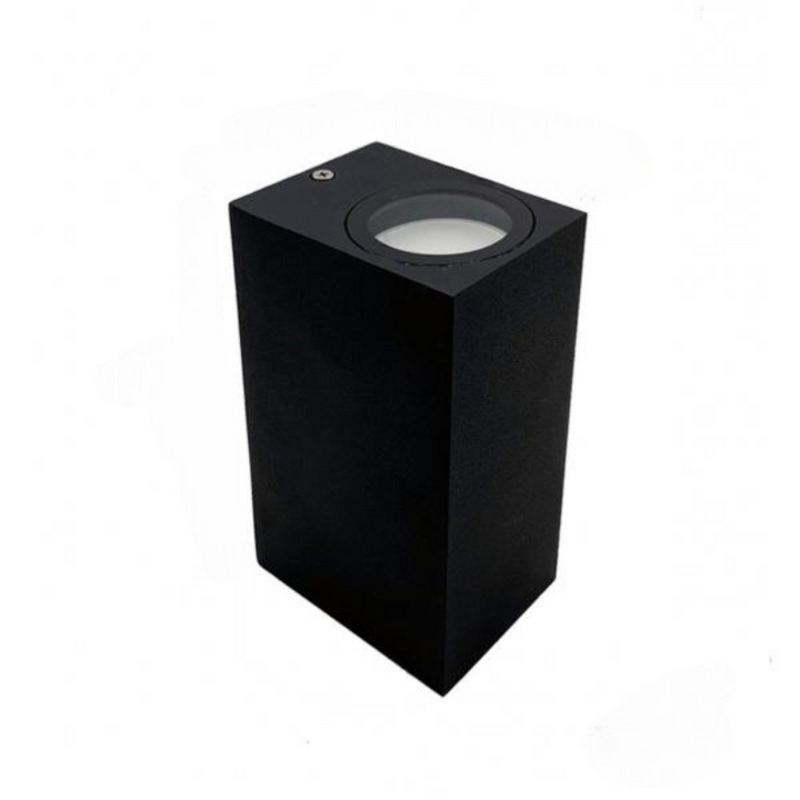 Black Wall Light LED IP44 doble haz Gu10 cuadrado