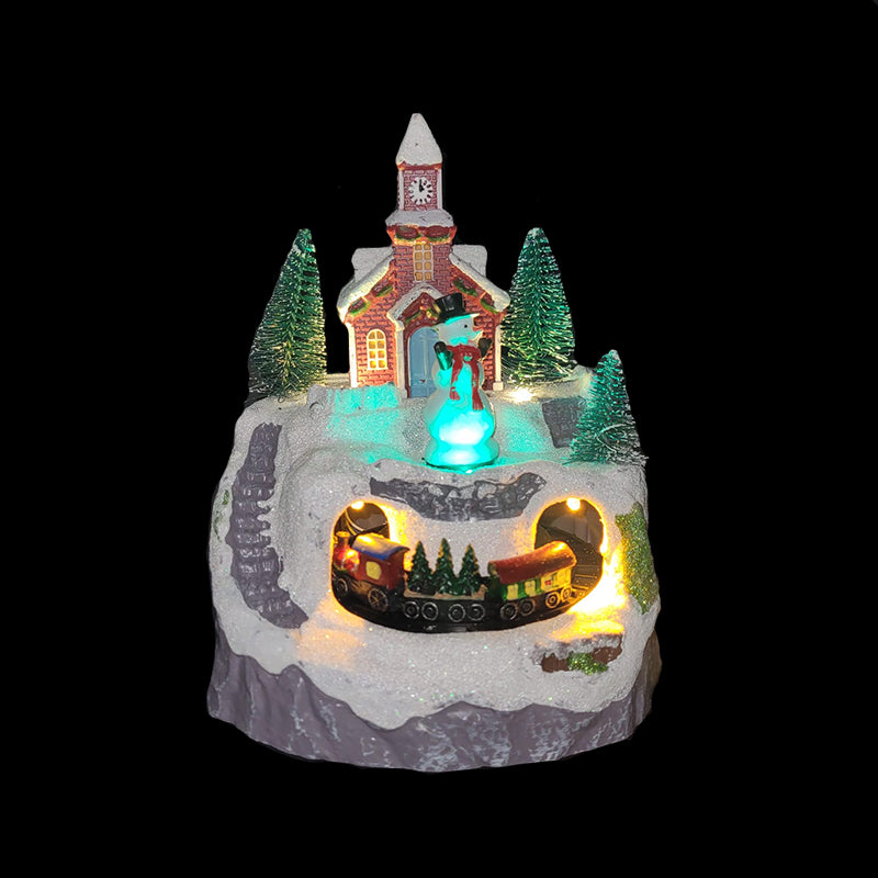 Luminous Christmas Village com trem Turnish (bateria 3AAA não incluída)