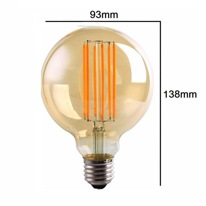 Ampoule E27 LED Filament 6W 220V COB G95 360° Globe - Silumen