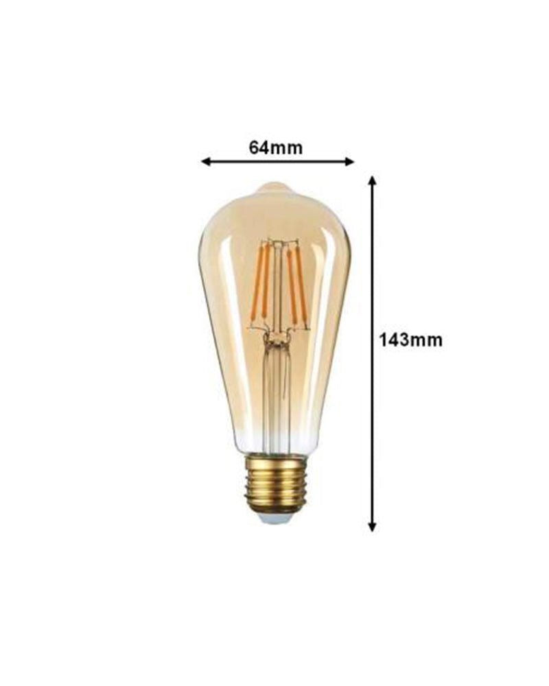 Ampoule E27 LED Filament 6W ST64 Edison - Silumen