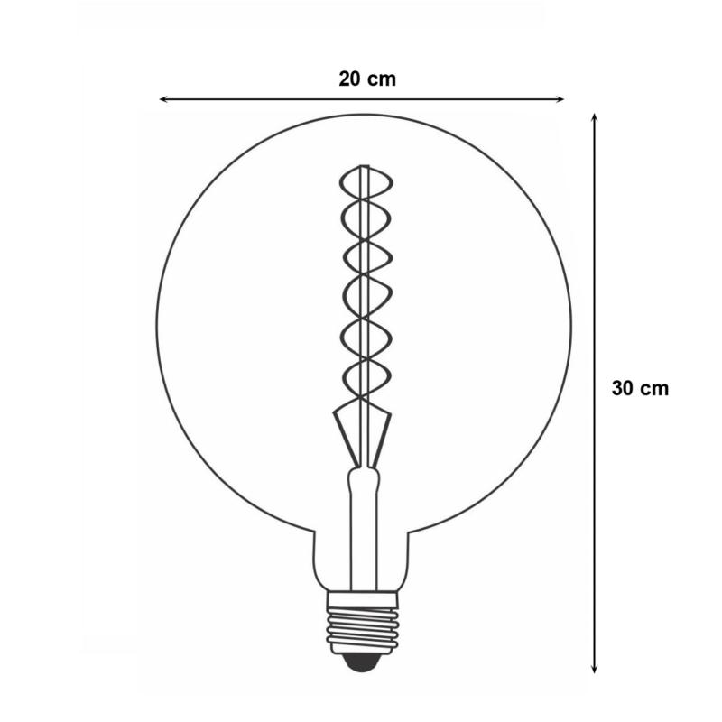 Ampoule E27 LED Filament 8W G200 Globe Spirale XL - Silumen