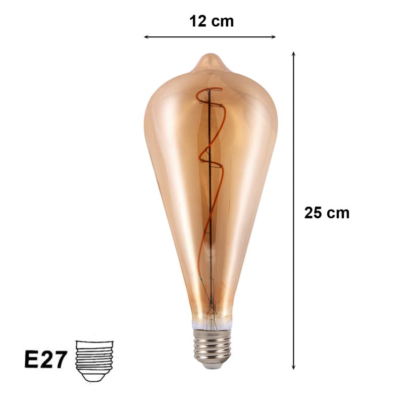 Ampoule E27 LED Filament 8W ST130 Edison - Silumen