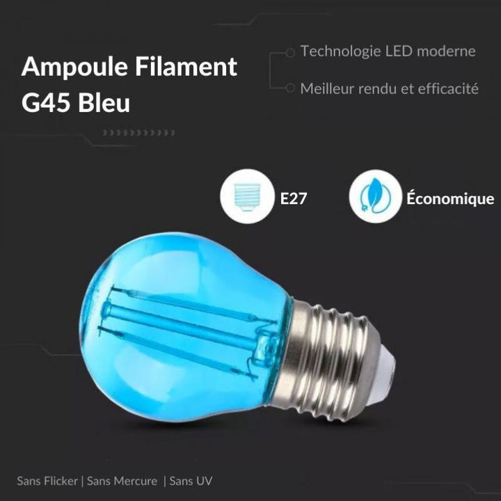 Ampoule LED E27 Filament 2W G45 - Silumen