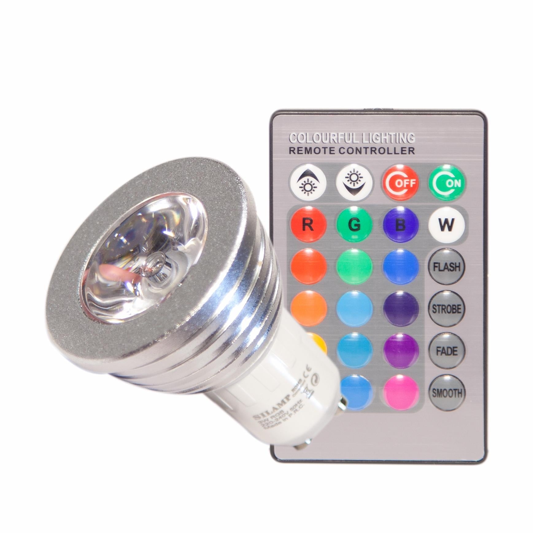 Ampoule LED GU10 3W RGB 220V M1 80° - Silumen