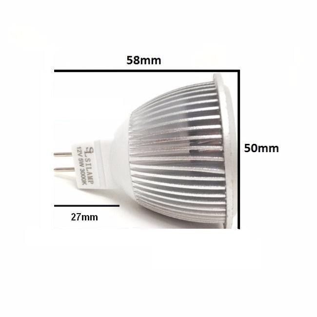 Ampoule LED GU5.3 / MR16 12V 5W COB 80° - Silumen