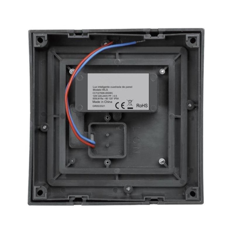 Applique LED Connectée Wifi RGBW 12W IP54 Carrée avec Cache - Silumen