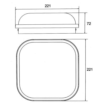 Applique LED Murale 20W BLANC Carré IP65 - Silumen