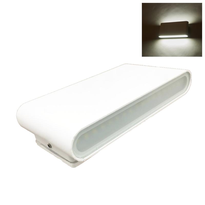 Applique LED Murale 2x 8W IP44 Double Faisceau BLANC - Silumen