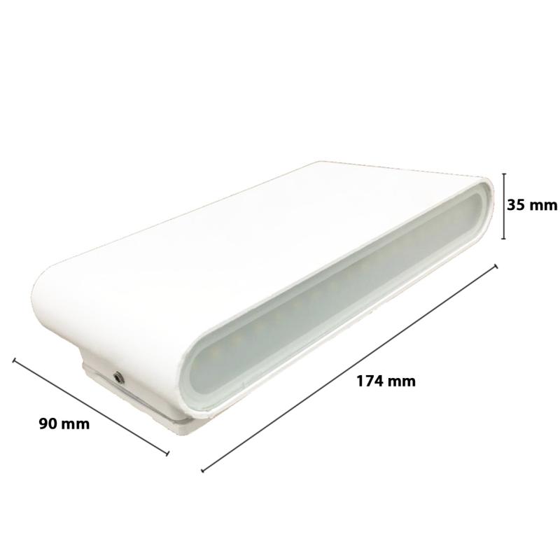 Applique LED Murale 2x 8W IP44 Double Faisceau BLANC - Silumen