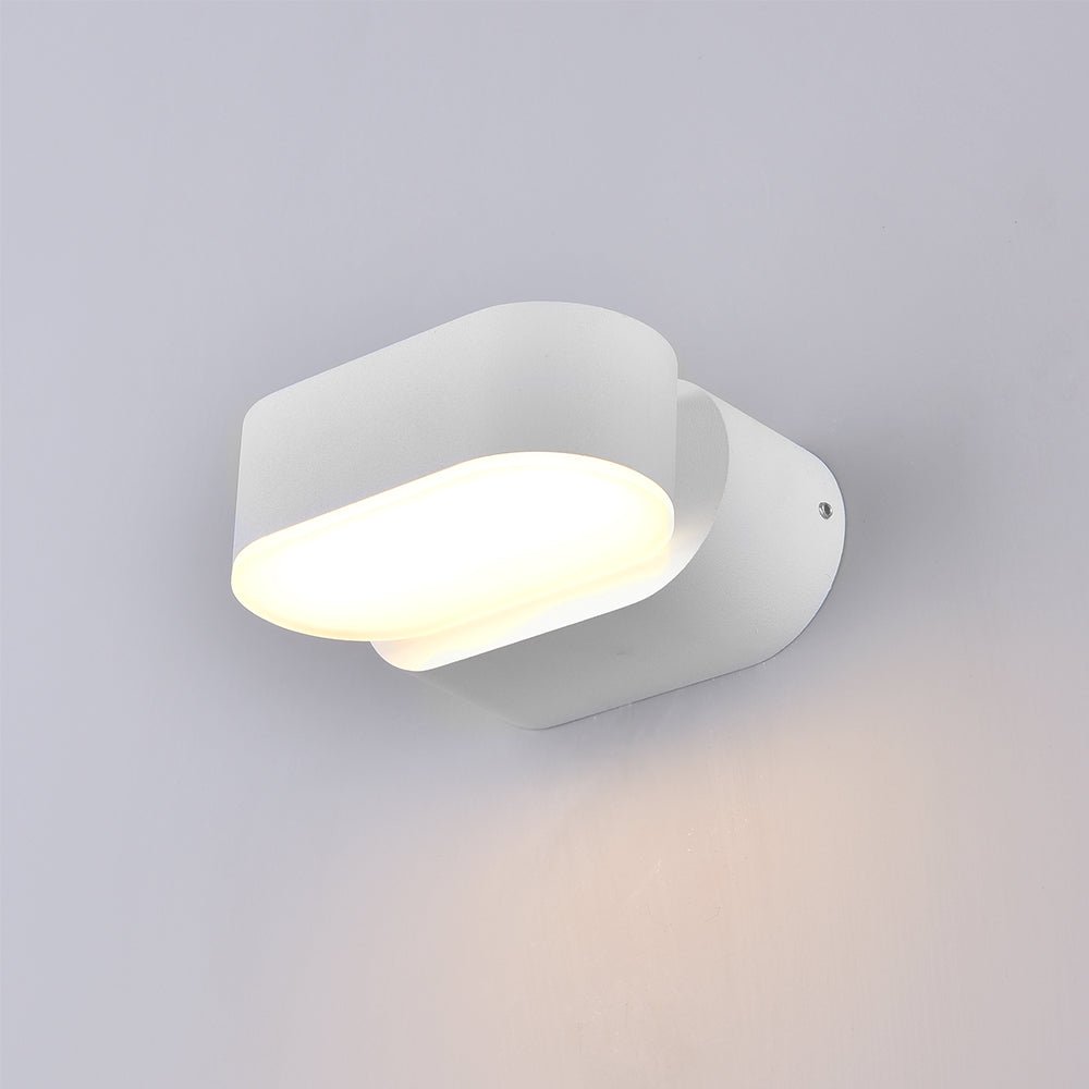 Applique Murale Blanche LED IP54 Orientable Ovale - Silumen
