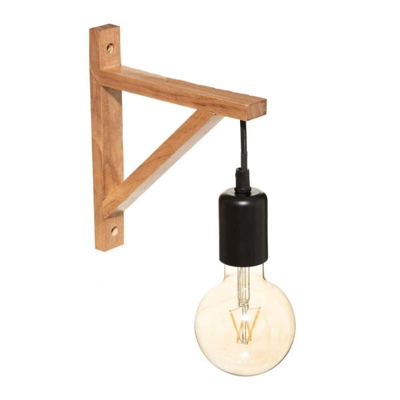 Applique Murale Bois Naturel 22.5cm pour Ampoule E27 - Silumen