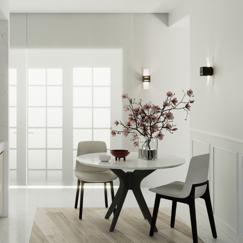 Applique Murale Carré Noir avec Plaque en Verre pour Ampoule G9 - Silumen