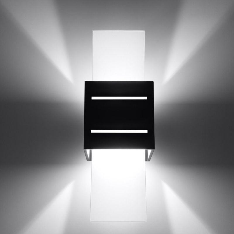 Applique Murale Carré Noir avec Plaque en Verre pour Ampoule G9 - Silumen