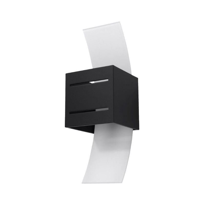 Applique Murale Carré Noir avec Plaque en Verre pour Ampoule G9 - Silumen