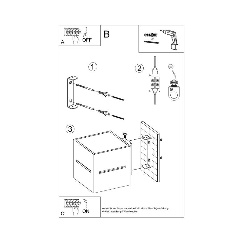 Applique Murale Carrée pour Ampoule G9 - Silumen