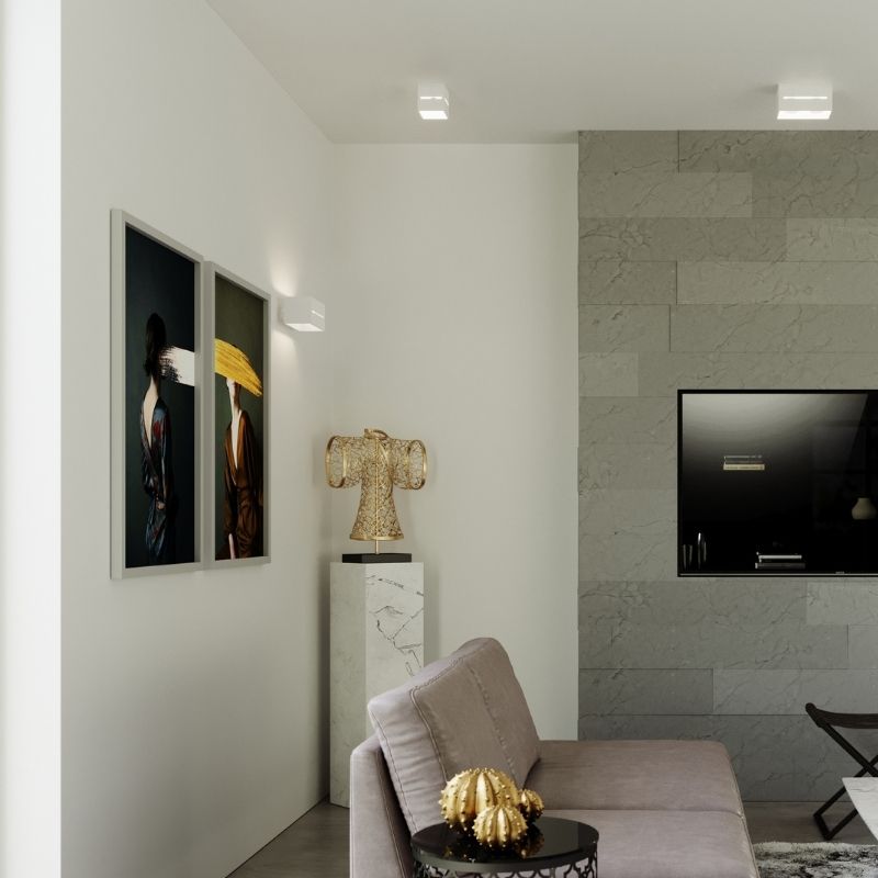 Applique Murale Carrée pour Ampoule G9 - Silumen