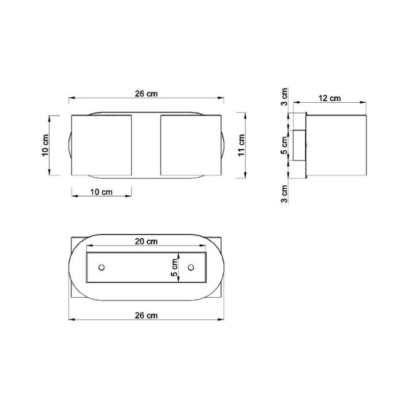 Applique Murale Cylindre 2 Spots de Lumière pour Ampoule G9 - Silumen