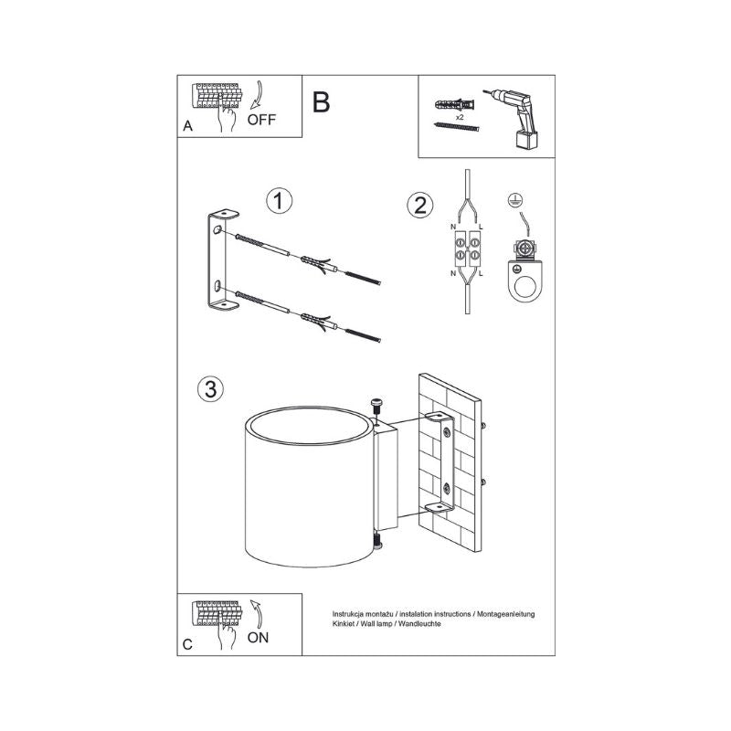 Applique Murale Cylindre pour Ampoule G9 - Silumen