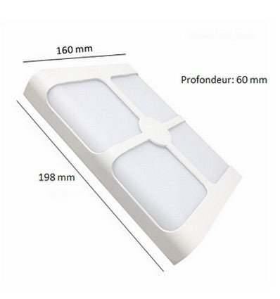 Applique Murale LED 18W IP44 4 Faisceaux Rectangulaire BLANC - Silumen
