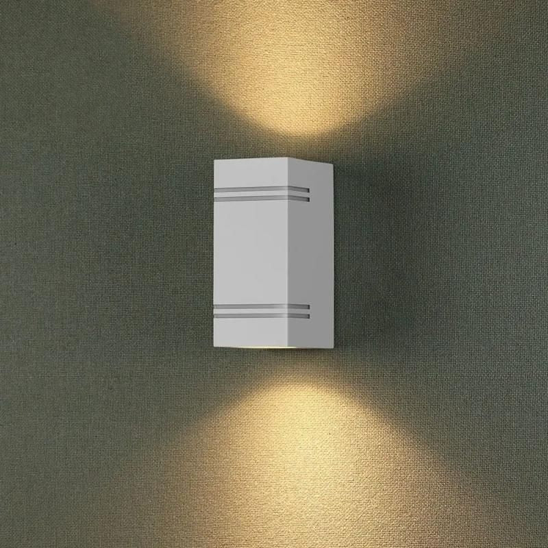 Applique Murale LED Blanche Carrée IP44 Double Faisceau GU10 - Silumen