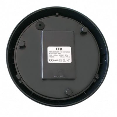 Applique Murale LED Ronde Noire 14W avec Détecteur de Mouvement IP54 - Silumen