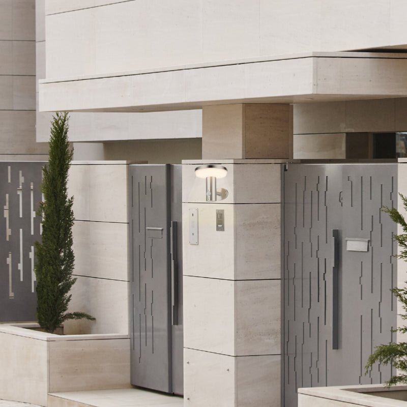 Applique Solaire LED Murale 4.4W IP44 Rond avec Détecteur Aluminium (Pack de 5) - Silumen