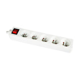 Multiprise block 5 sockets with white switch