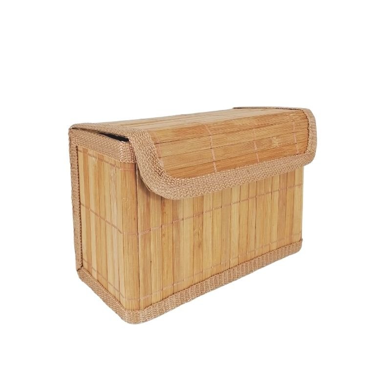 Boîte de Rangement avec couvercle et anse en bambou - NATUREL - Silumen
